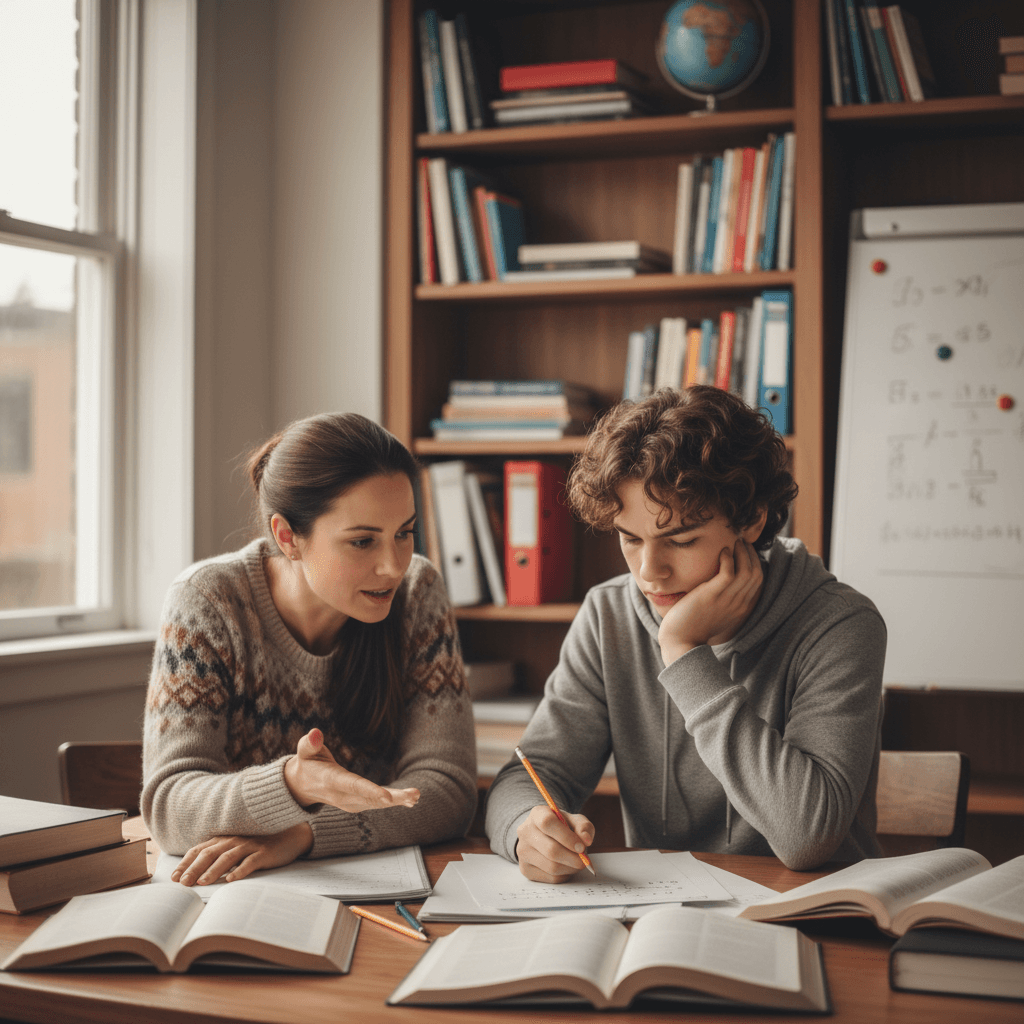 Tutor and student working together during a session