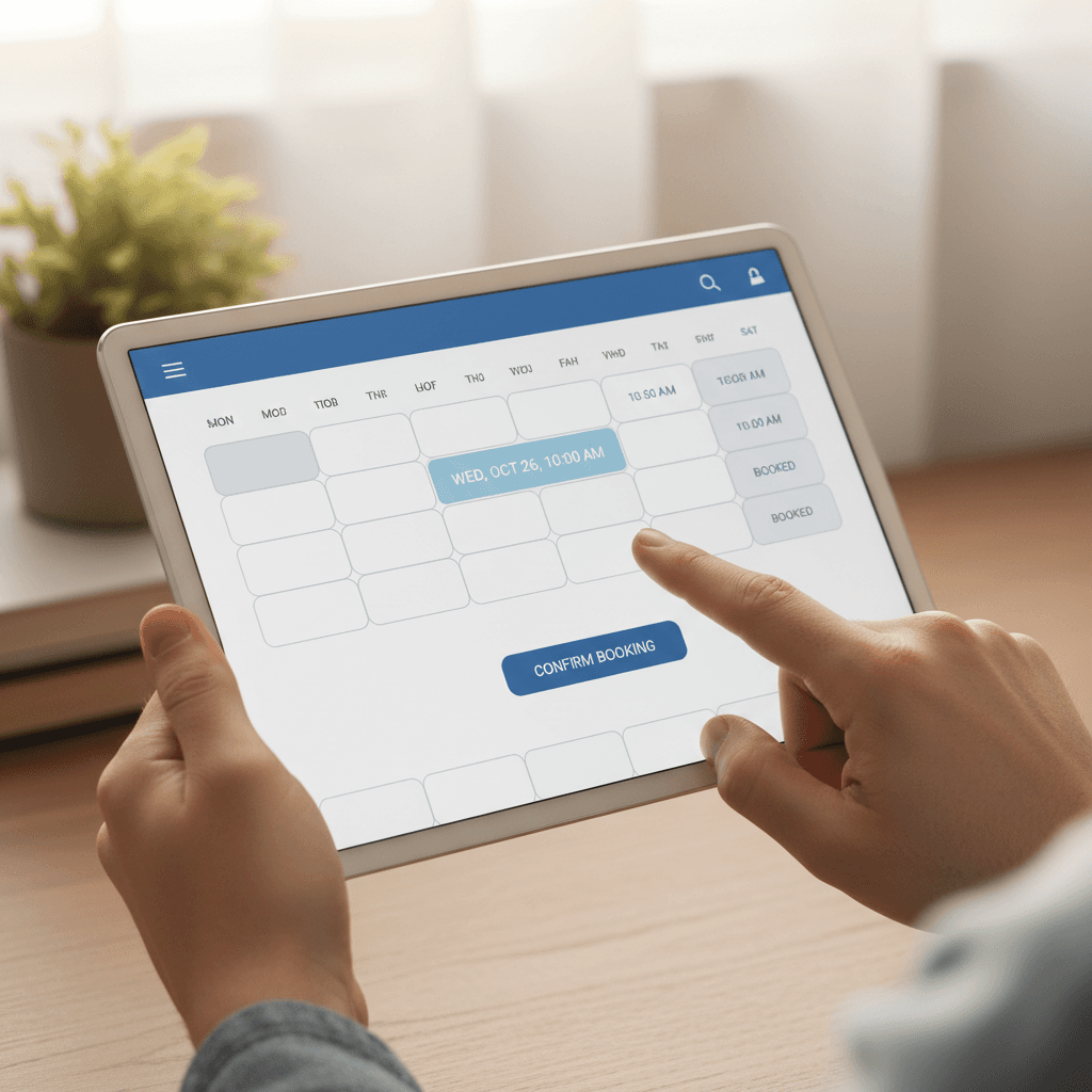 Scheduling interface for booking tutoring sessions