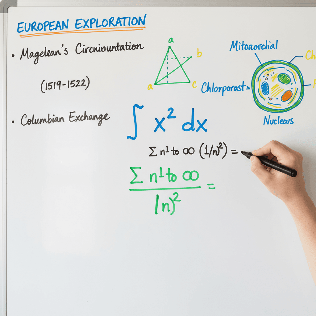Subject notes and learning materials displayed during tutoring
